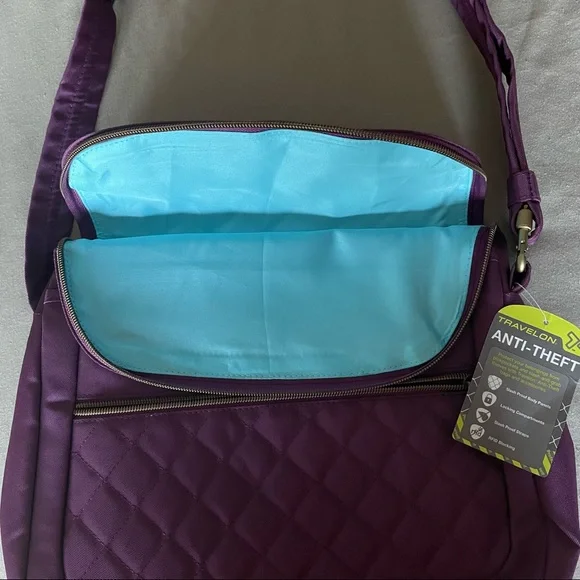 Travelon Purple Anti-Theft Bag and Wallet Set - Picture 4 of 10